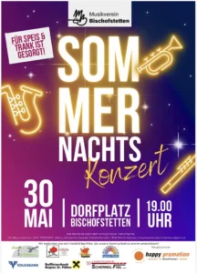 Plakat Sommernachtskonzert Bischofstetten 2026